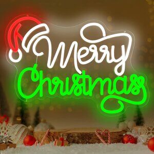 Merry Christmas Neon Sign  Led Candy Dimmable Light Up Sign for Party Kids